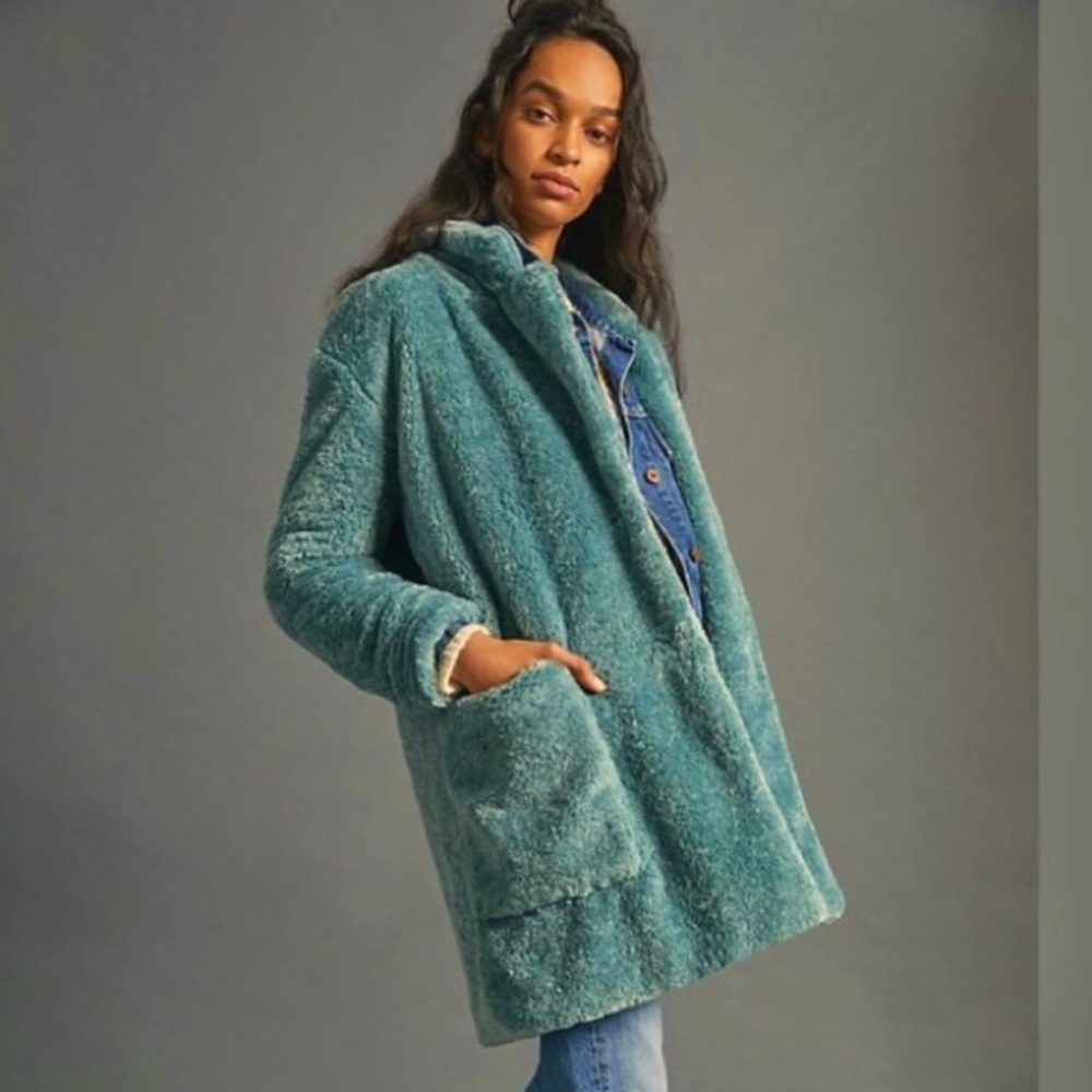 NWT Anthropologie Maeve Faux Fur Coat